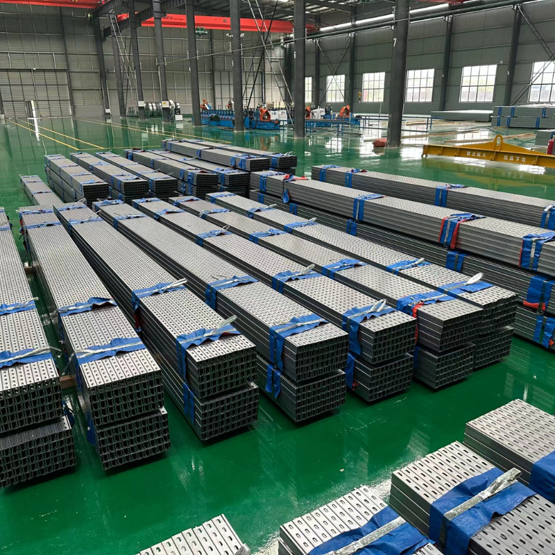 Tianjin Cold-Rolled C-Shaped Steel Q235B Punched Roof Purlin Hot-Dip Galvanized Solar Photovoltaic Bracket Earthquake-Resistant Bracket