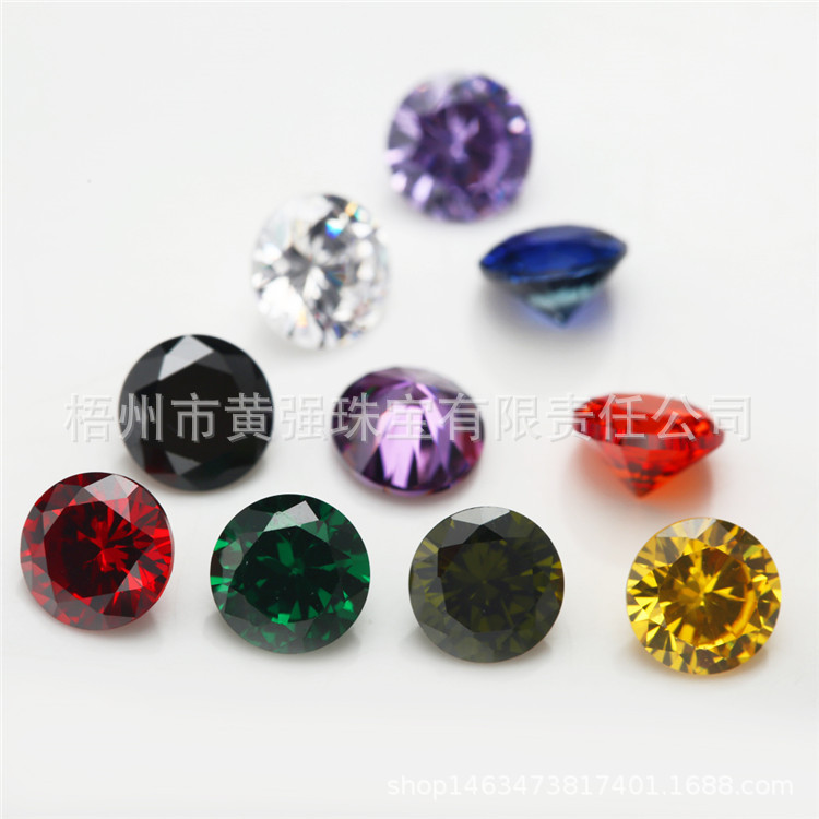 Spot wholesale purple champagne 3A zircon color gemstone micro stone bare stone ring earring pendant wholesale