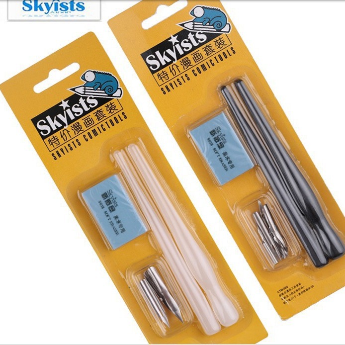 New concept comic brush dip pen comic pen value suit pen holder + pen tip + eraser suit