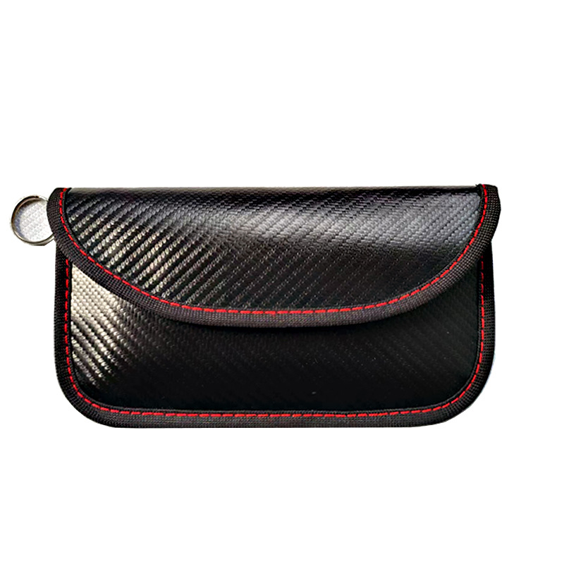 Amazon 2024 new carbon fiber car key case signal shielding bag anti-theft key case RFID customization