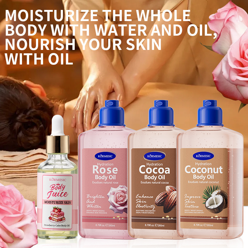 Kormesic Full English Coconut Body Oil Body Oil Massage Oil Care Cross-Border Foreign Trade Manufacturer Wholesale