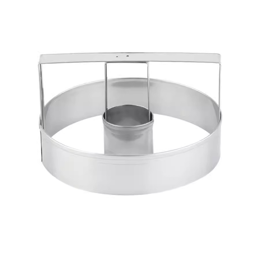 Stainless Steel Round Cookie Mold Pressed into One-Piece Cookie Donut Mold DIY Baking Gadget