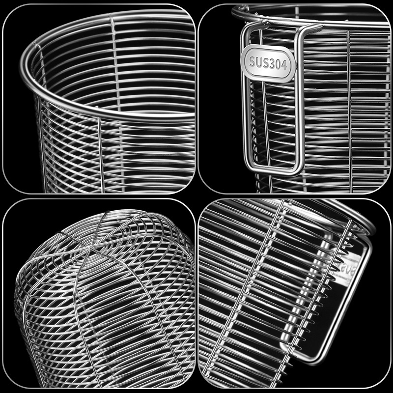 in stock 304 Stainless Steel Chopsticks Holder Chopsticks Cage Drain Rack Kitchen Storage Rack Tableware Storage Box for Dishwasher