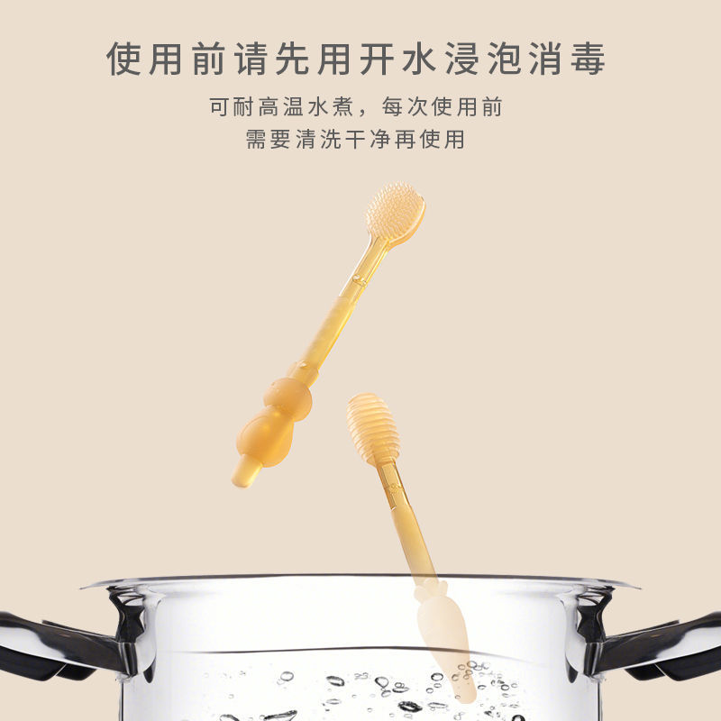 Newborn infant small month old baby toothbrush silicone tongue brush 0-1 and a half years old baby oral cleaning factory wholesale