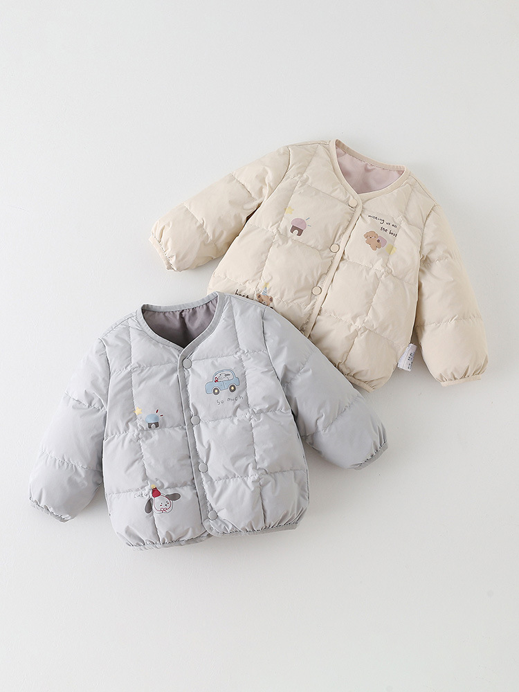 Girls' down Jacket 2025 New Stylish Autumn and Winter Boys' 90% White Duck down Coat Infant Warm A-Class
