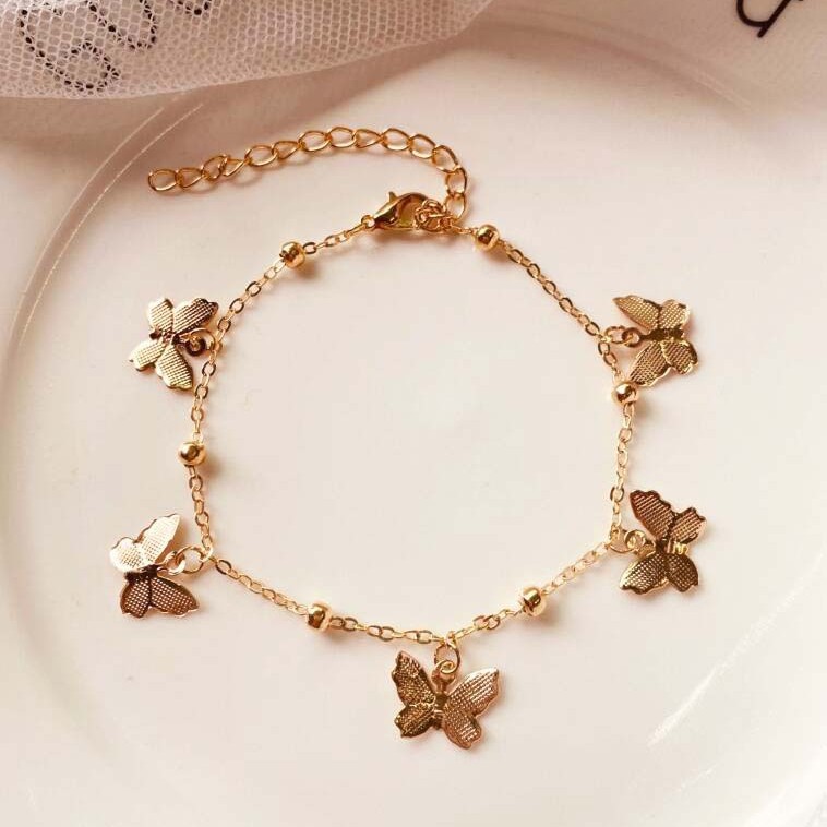 European and American Cross-Border Export Jewelry New Beach Foot Jewelry Cut Out Butterfly Pendant Anklet