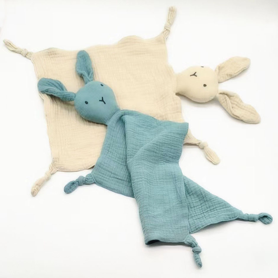 Baby Cotton gauze soothing towel little rabbit baby sleeping doll rabbit soothing handkerchief soothing toy 0-1 years old