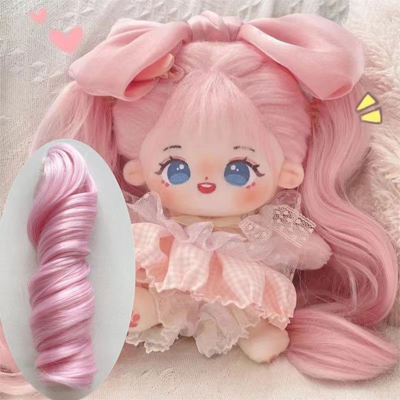 Cotton doll wig cartoon ponytail clip two-dimensional humanoid Doll Doll long curly hair factory in stock wholesale