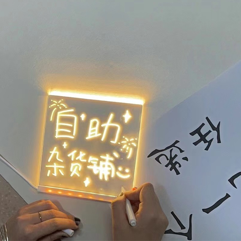 Кросс-зеркало стираемая ценник акриловая подставка светящаяся доска для письма ночного рынка флуоресцентная доска маленькая черная доска