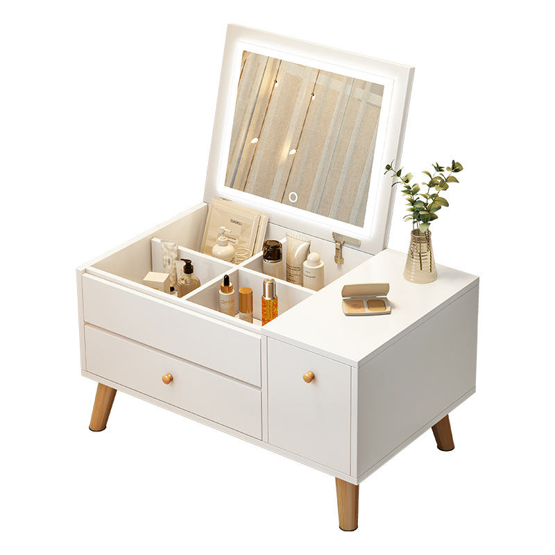 Bay Window Dressing Table Storage Cabinet Integrated Bedroom Small Apartment Makeup Table Modern Simple Internet Popular ins Style Makeup Table