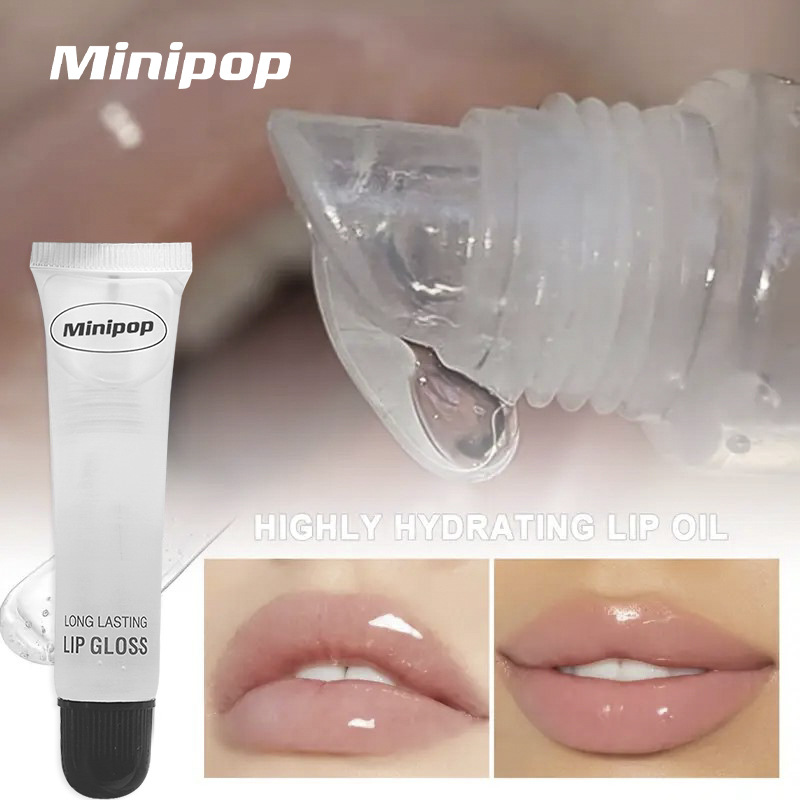 Cross-Border Cosmetics Transparent Lip Oil Lip Balm Moisturizing Mirror Finish Non-Removing Makeup Mirror Color Lipstick Liquid Lip Gloss Wholesale