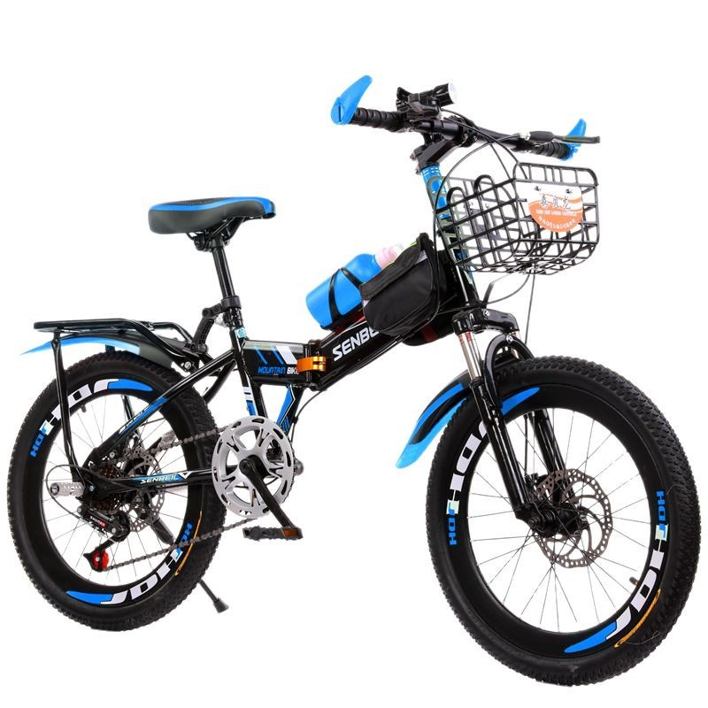 Folding Mountain Bike Children's Bicycle 20-Inch 22inch 24inch Disc Brake Variable Speed Bicycle