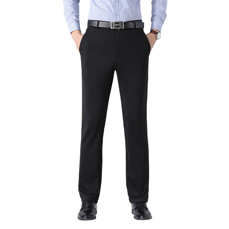 Business Suit Pants Men's Casual Dress Pants Formal Men's Pants Spring and Summer Thin Slim Straight High Elasticity Black Dress Pants