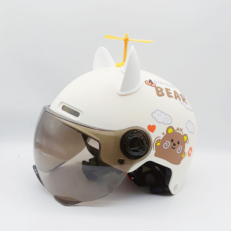 3C Kidsren's Certified Helmet for Boys and Girls Summer Four Sun Protection Cute Electric Car Half Helmet Baby Safety Helmet Kindergarten