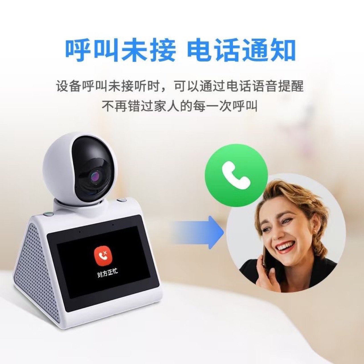 One-Click Call with Screen Surveillance Camera Two-Way Call Indoor High-Definition Wireless Wifi for Watching Children and Old People at Home