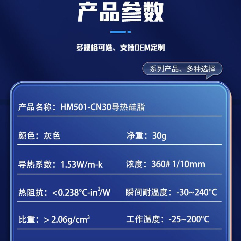 Huamei thermal paste manufacturer HM501 gray thermal silicone grease 1.53W canned 30g computer graphics CPU thermal paste