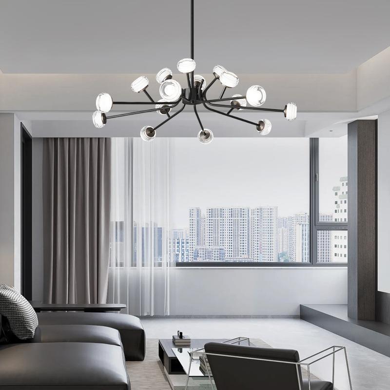 Zhongshan Factory Showroom Nordic Living Room Chandelier Modern Elegant All-Copper Light Luxury Internet Celebrity Molecular Lamp Creative Designer