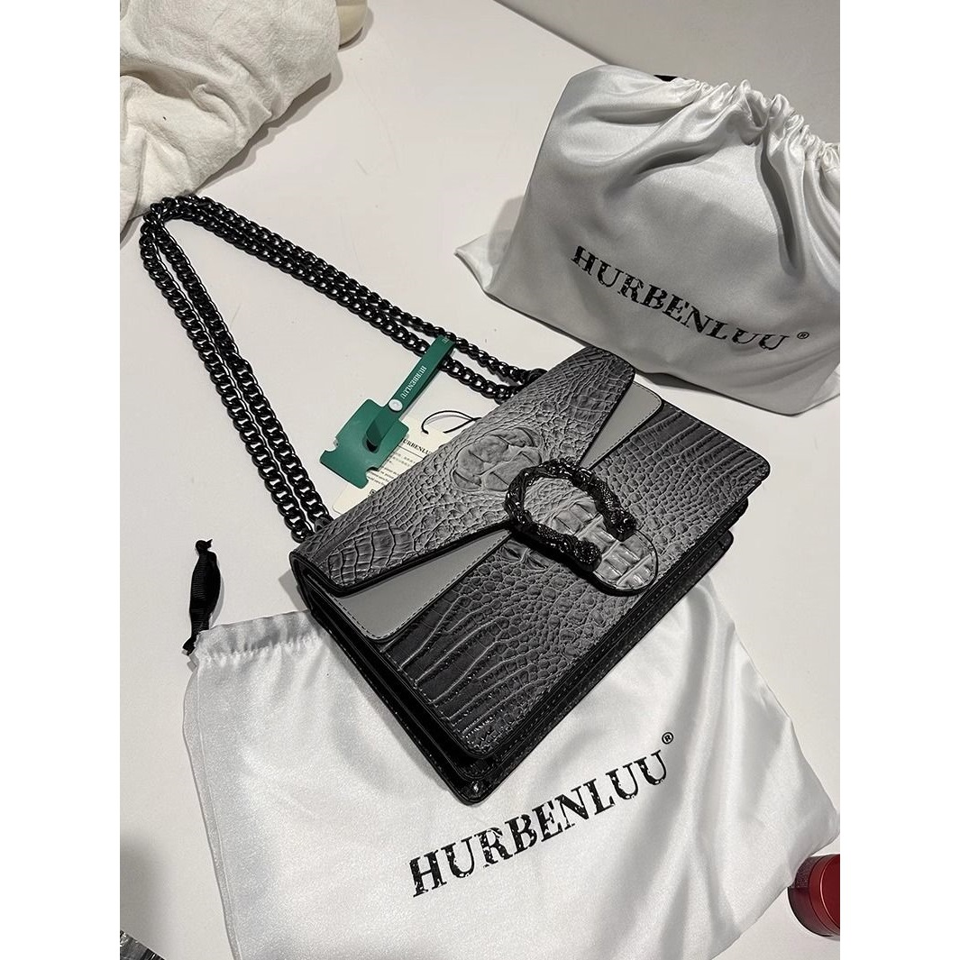 High-Looking Armpit Bag, Light Luxury Women's Bag, Niche Chain Crossbody Shoulder Bag, New Bag, Small Square Bag, Black