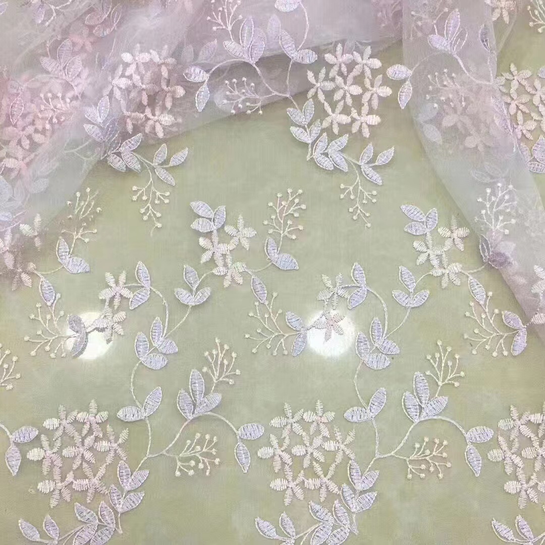Pastoral Fashion Mesh Embroidered Lace Cloth Hanfu Antique dress Wedding Dress Fabric Embroidered Fabric