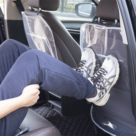 Car Seat Back Protective Cover Transparent Anti-dirty Mat PE Film Seat Back Kidsren's Anti-kick Anti-slip Anti-stepping Mat