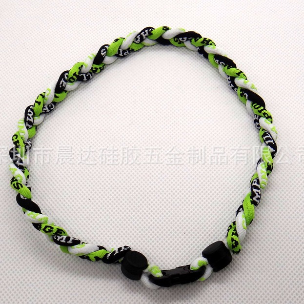 Spot supply nylon silicone woven three bracelet collar necklace single two three negative ion