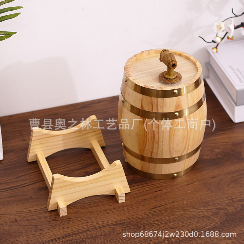 Cross-border Best-selling Red Wine Oak Barrel Bar Catering Pine Barrel Gift Decorative Ornaments Horizontal Barrel in stock