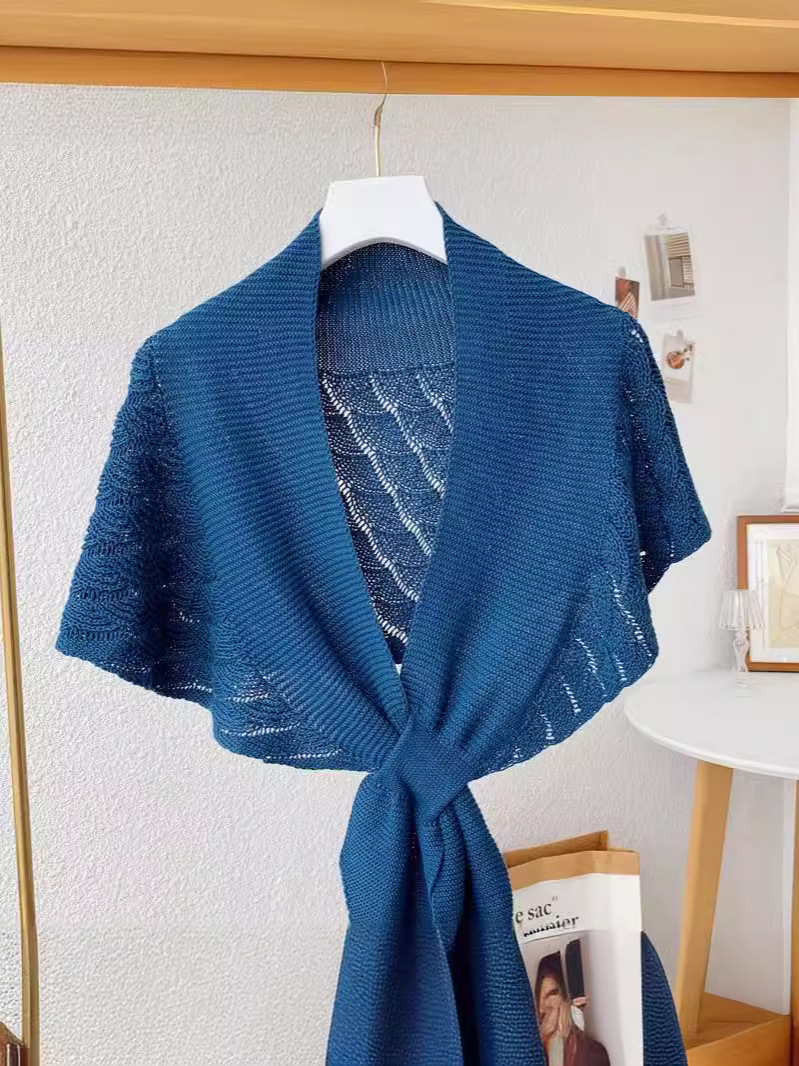 Air-conditioned Room Small Shawl Women's Shoulder Neck New Cheongsam Outer Wear Knitted Fashion High-end Summer Thin Dress