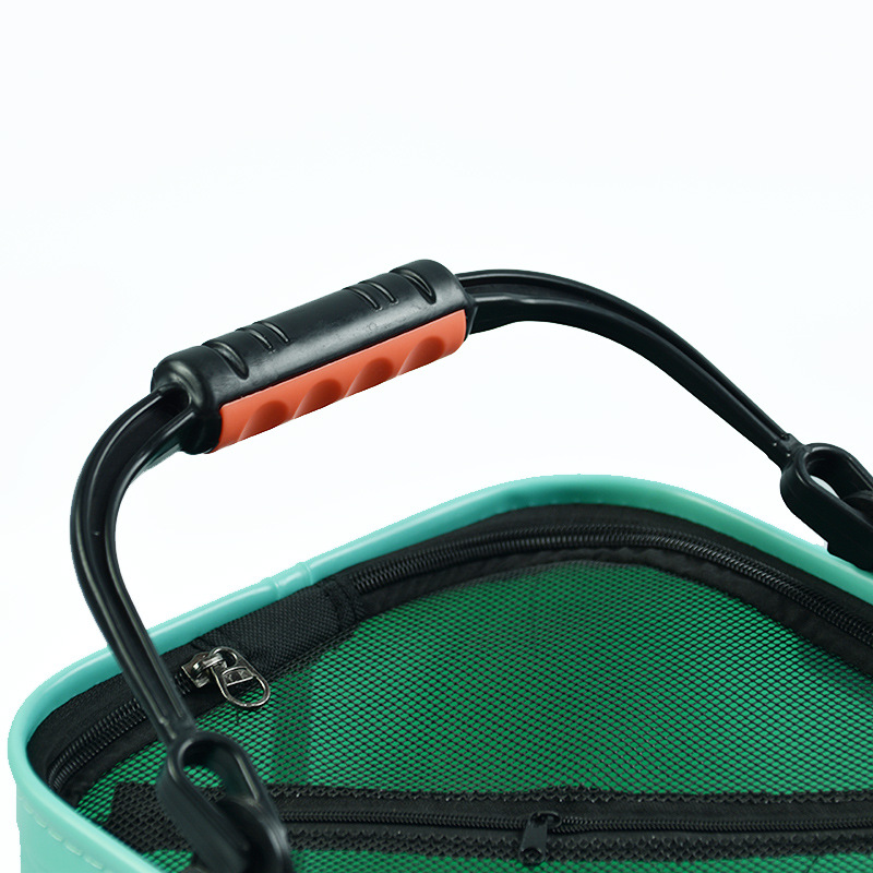 Wholesale Foldableing Portable Water Bucket Live Fish Bucket with Rope Eva Thickeneded Fishing Bucket with Lid Square Small Fish Bucket