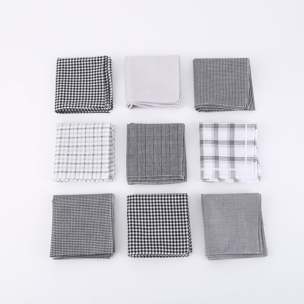 40cm cotton men's business handkerchief classic check handkerchief pocket towel towel towel cotton can be DIY