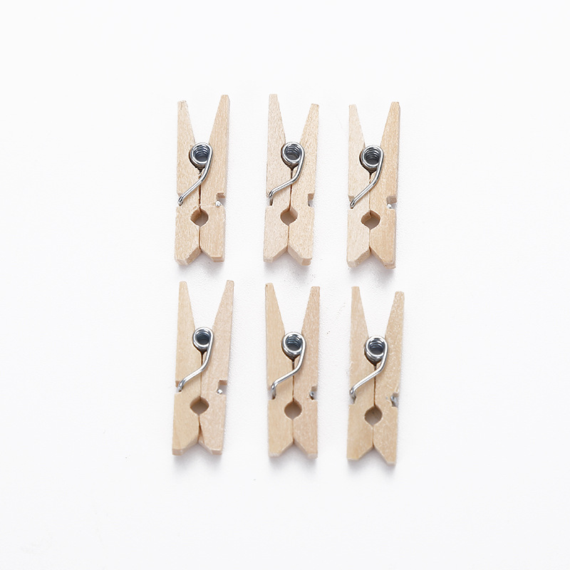 Factory spot 2.5cm wooden clip color photo clip DIY decorative clip Christmas clip mini wooden clip wooden clothes clip