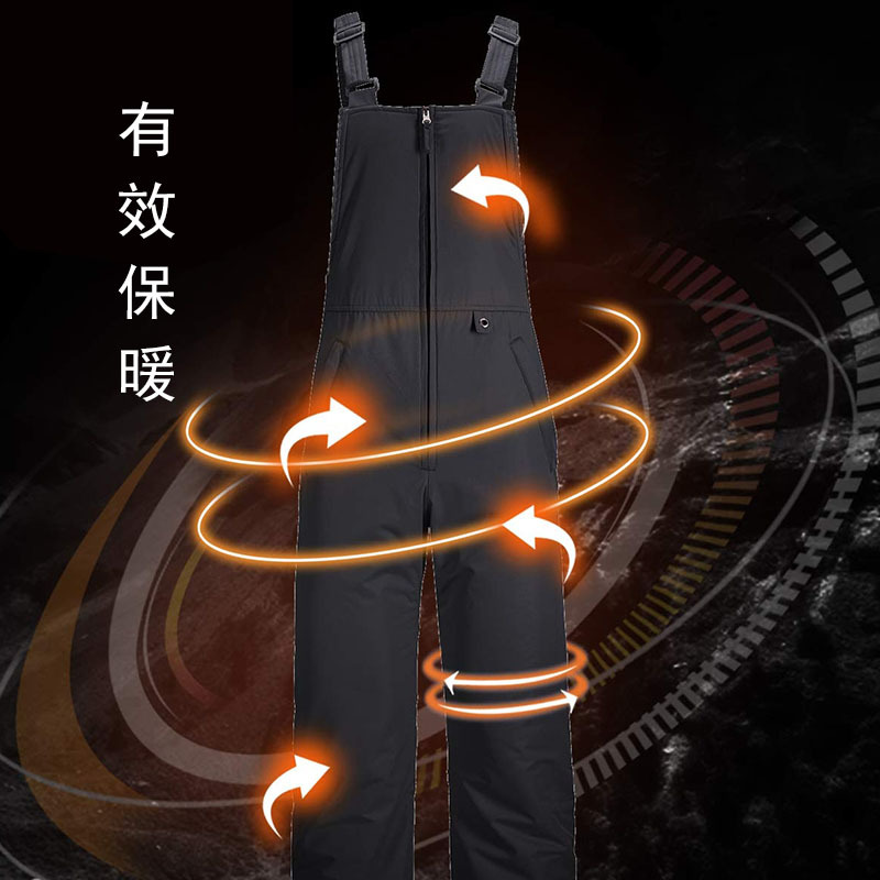 Cross-Border Popular Outdoor Ski Pants for Men and Women, Bib Cotton Pants, Waterproof, Windproof, Warm, Thickened, Quick-Drying Ski Pants