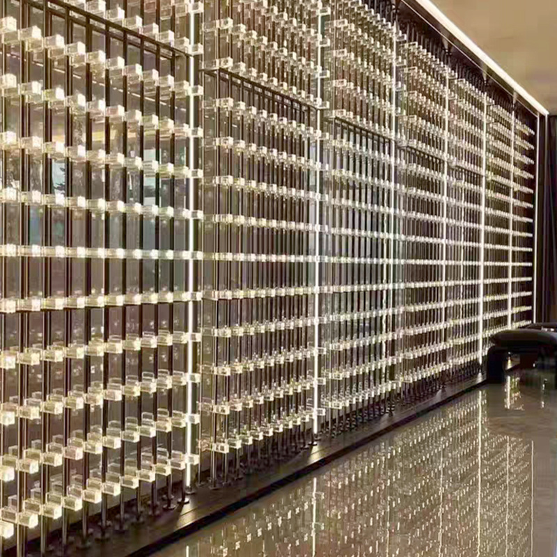 Luminous High-Transparency Acrylic Wine Rack for Villa, Bar, Hotel, Home Decoration, Sideboard, Wine Rack That Can Be Used as a Screen