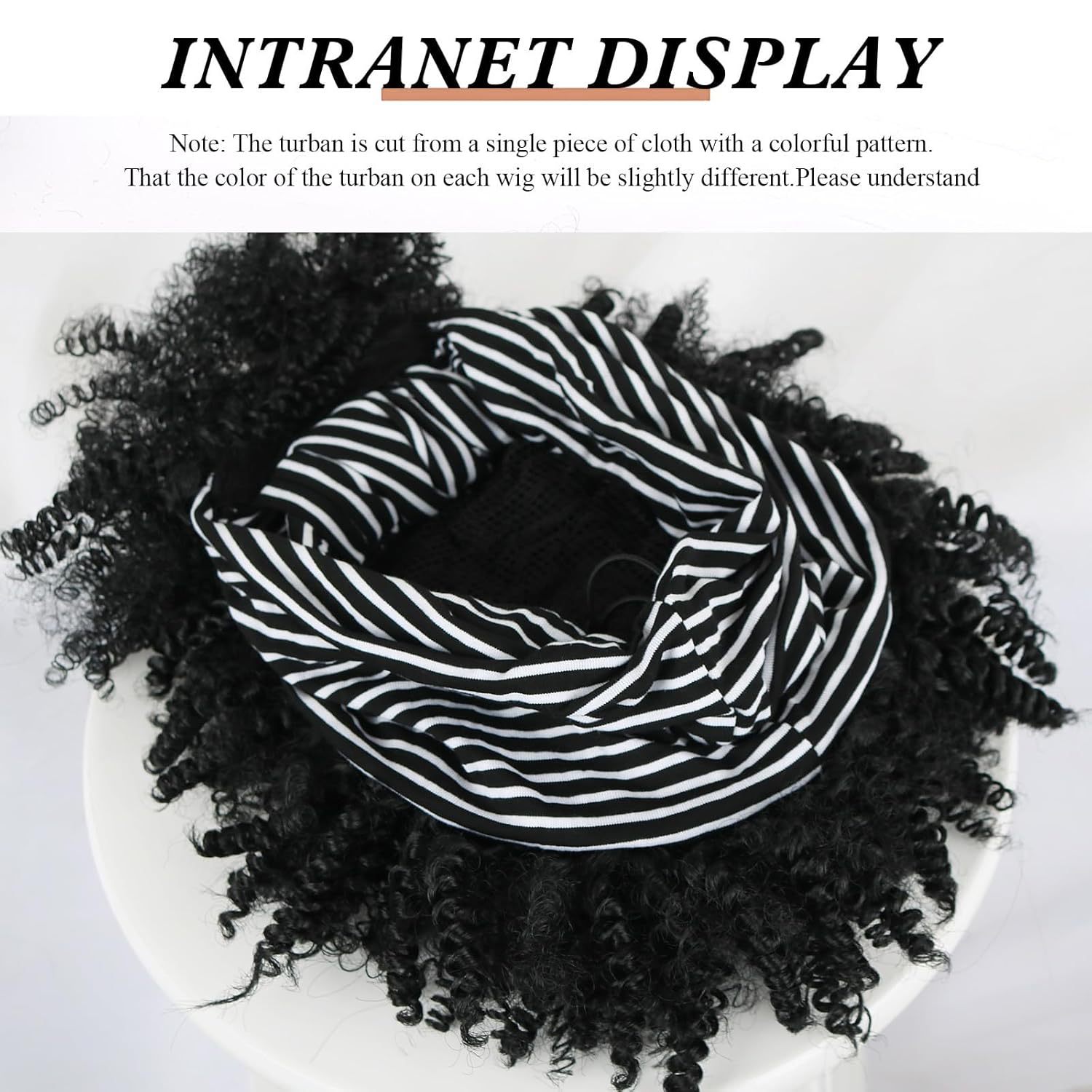 Manufacturers supply European and American wig women's short curly hair African small volume explosive hair band turban wig headgear