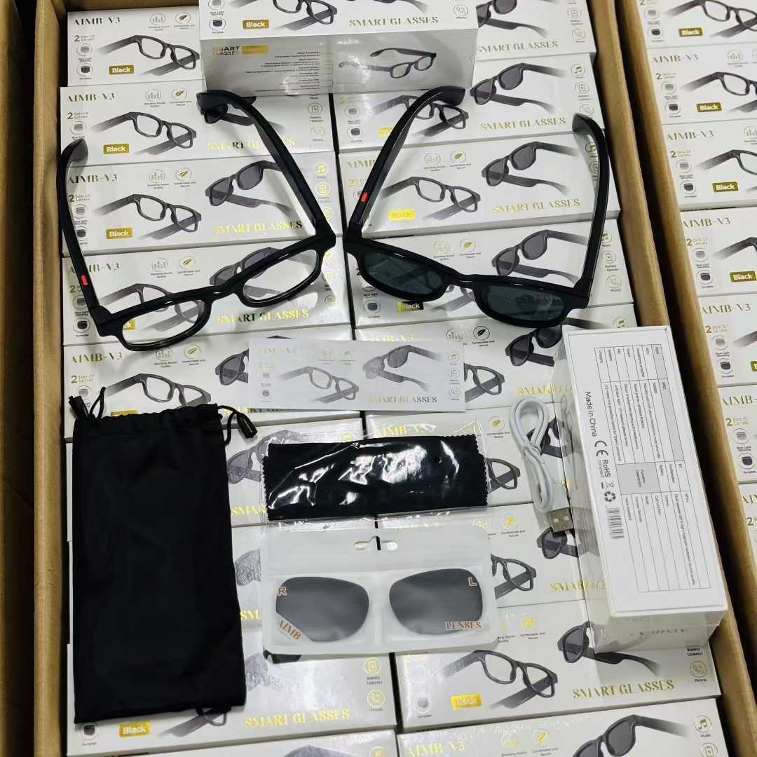 Sunglasses, Sunglasses, Fashionable Smart Glasses, Ai Bluetooth Call, Music, Remote Control, Photo Taking, Hong Kong Style Street Photography, Outdoor V3