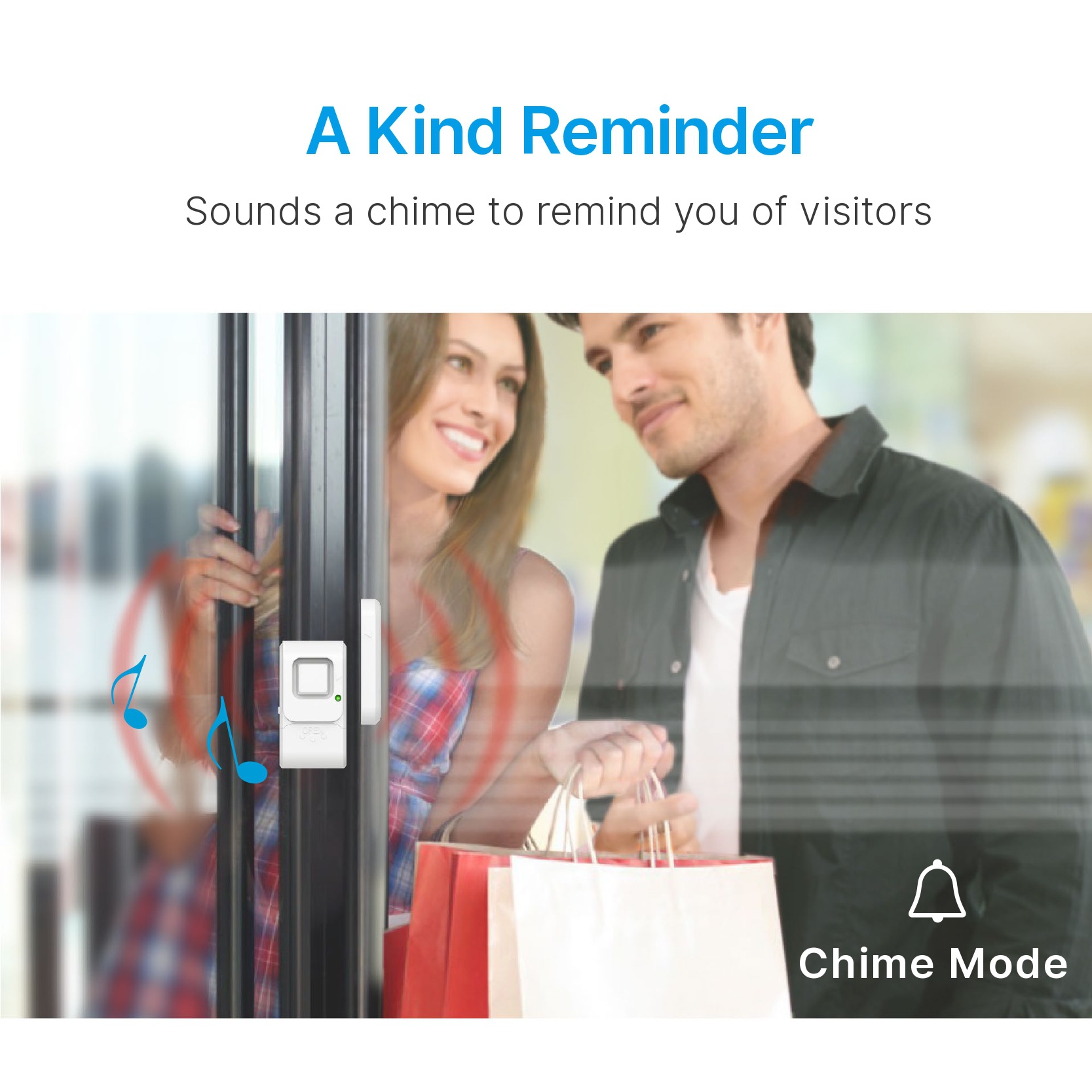 Intelligent door and window magnetic alarm, easy to install wireless alarm, suitable for house garage anti-theft