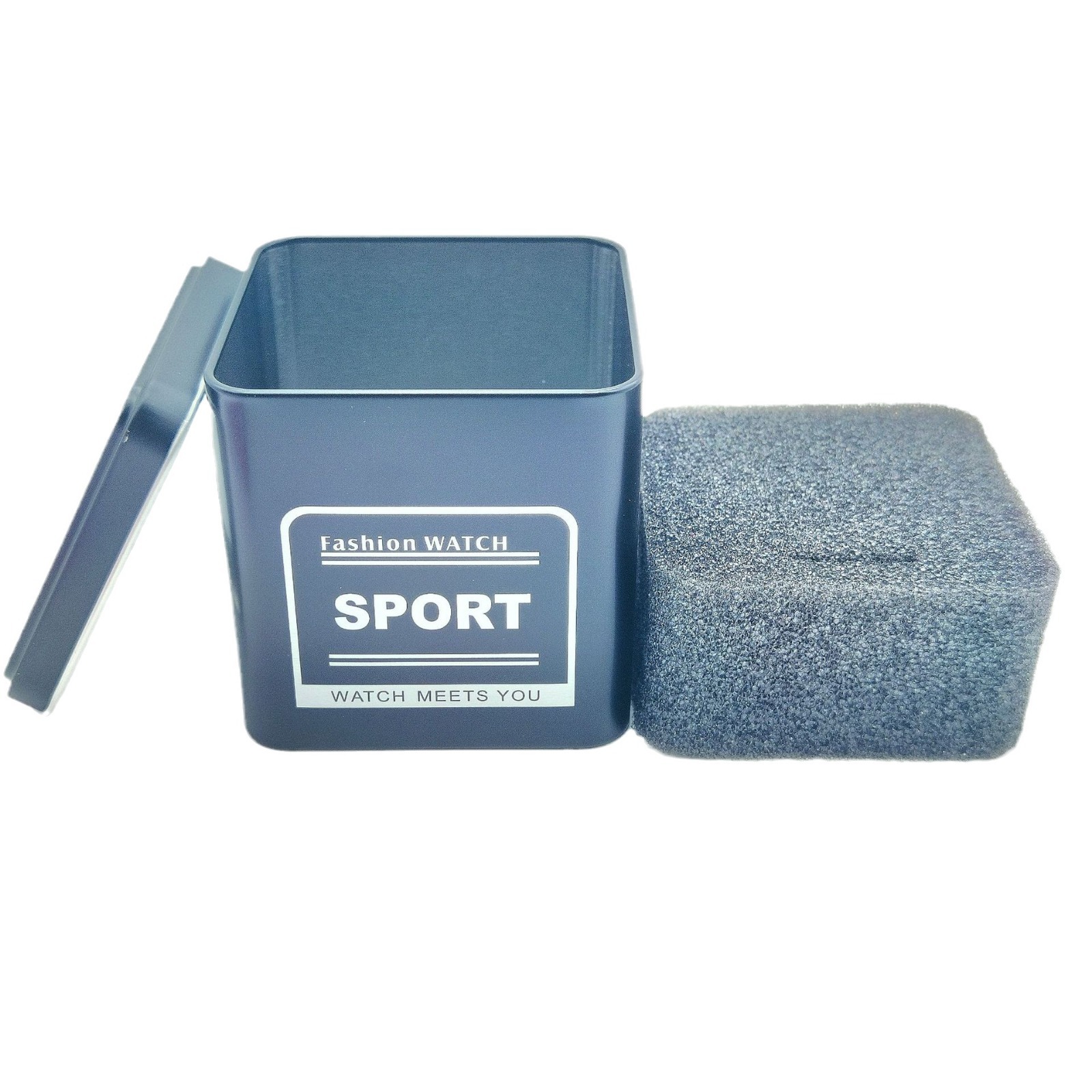 Square tin black variety of in stock students window electronic watch box children's watch box packaging tea