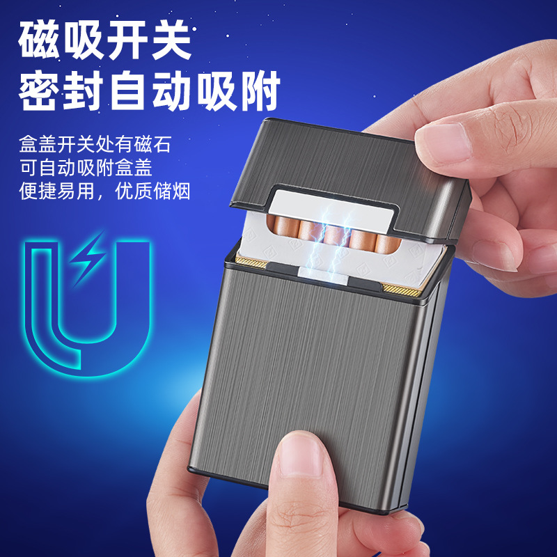 Pure Cigarette Case 20 Pack Coarse Cigarette Case Pressure-proof Moisture-proof Portable Sealed Cigarette Case Chattering Net Red Hot Selling Cross-Border