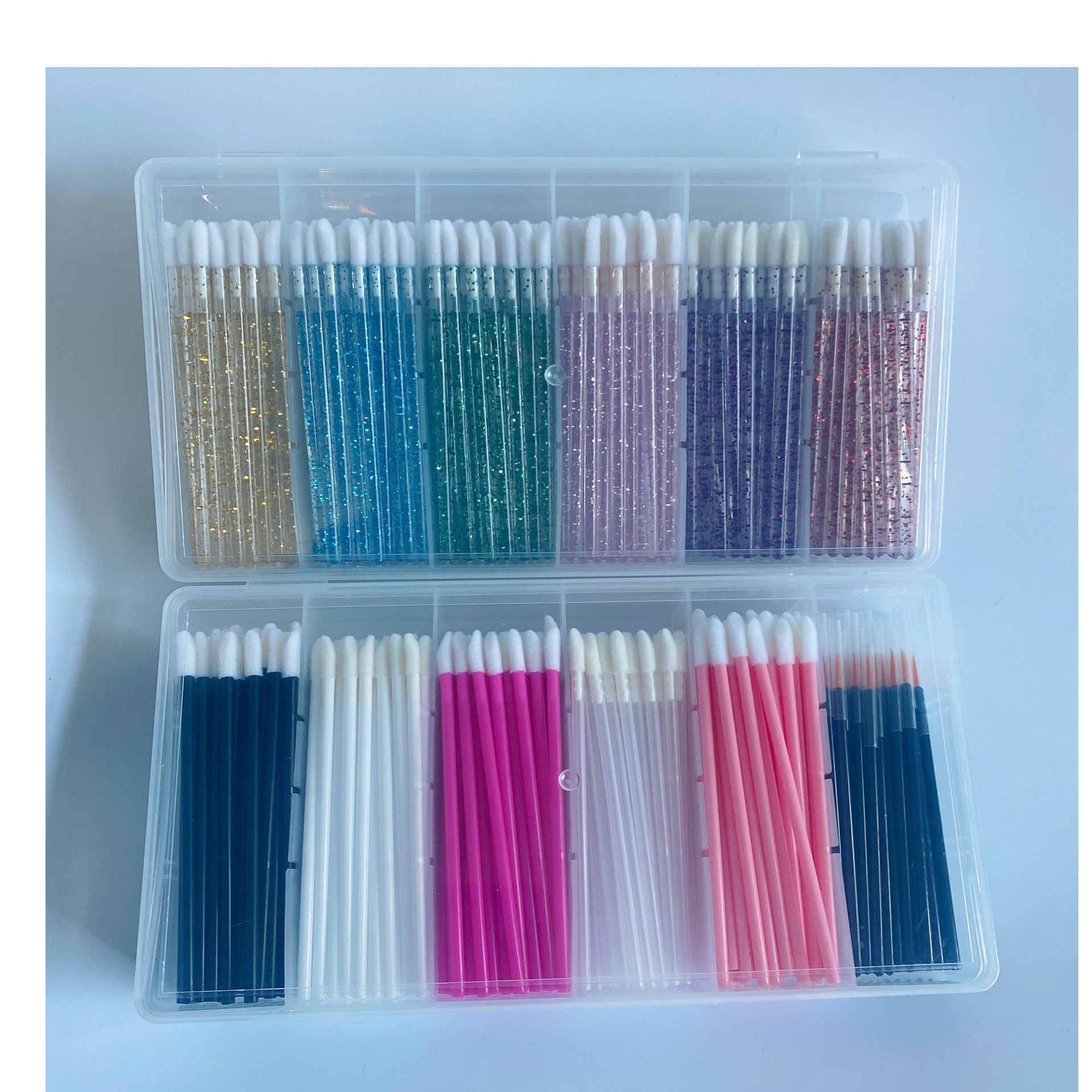 Disposable Makeup Tool Set Eyelash Brush Eyebrow Brush Lip Brush Palette Duckbill Hairpin Triangle Powder Puff