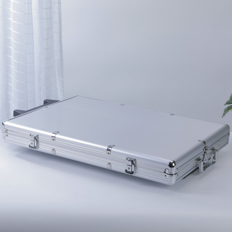 Spot Aluminum Box Texas Hold'Em 40/43cm Chip Coin Storage Box 1000 Yards Pull Rod Aluminum Alloy Chip Box
