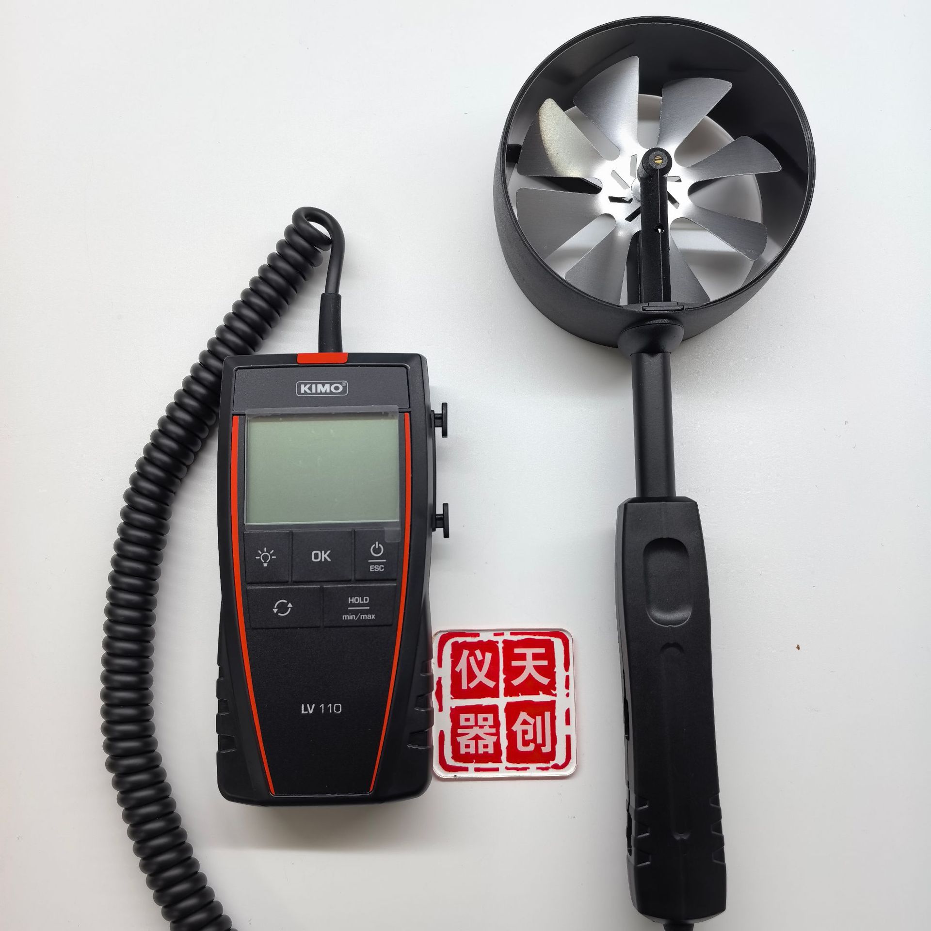 Портативный импеллерный анемометр Kimo Kai Mao Lv110 с диаметром импеллера 100 мм, измеритель скорости ветра и объема воздуха