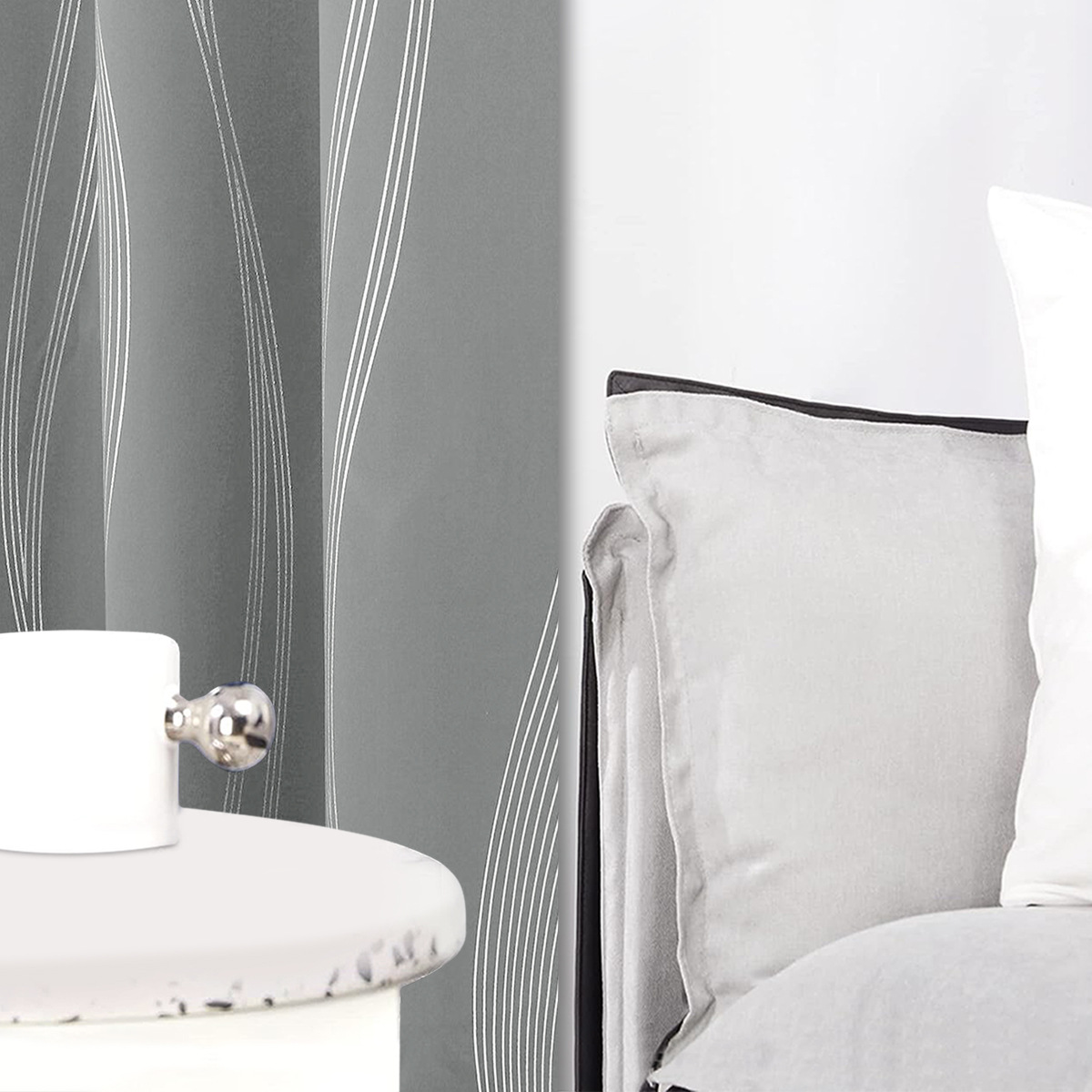 Shaoxing Curtain Fabric Manufacturer Wholesale Blackout High-Precision Silver Foil Wave 280cm 210Gsm Home Use Full Blackout