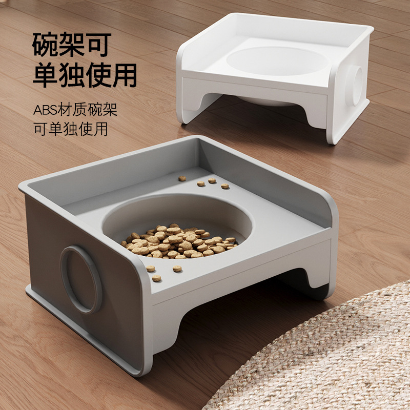 Pet Square Cat Bowl Rack Dining Table Stitchable Dog Bowl Cat Food Basin Ceramic Pet Bowl Water Bowl Food Leak-proof Food Neck Protection