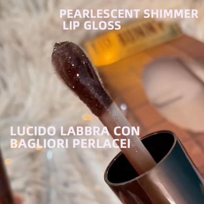 Brazil's Popular Bunny Black Tube Lip Gloss Lipbunny Lip Gloss Fine Glitter Lip Glaze Chocolate Color Cross-Border Makeup