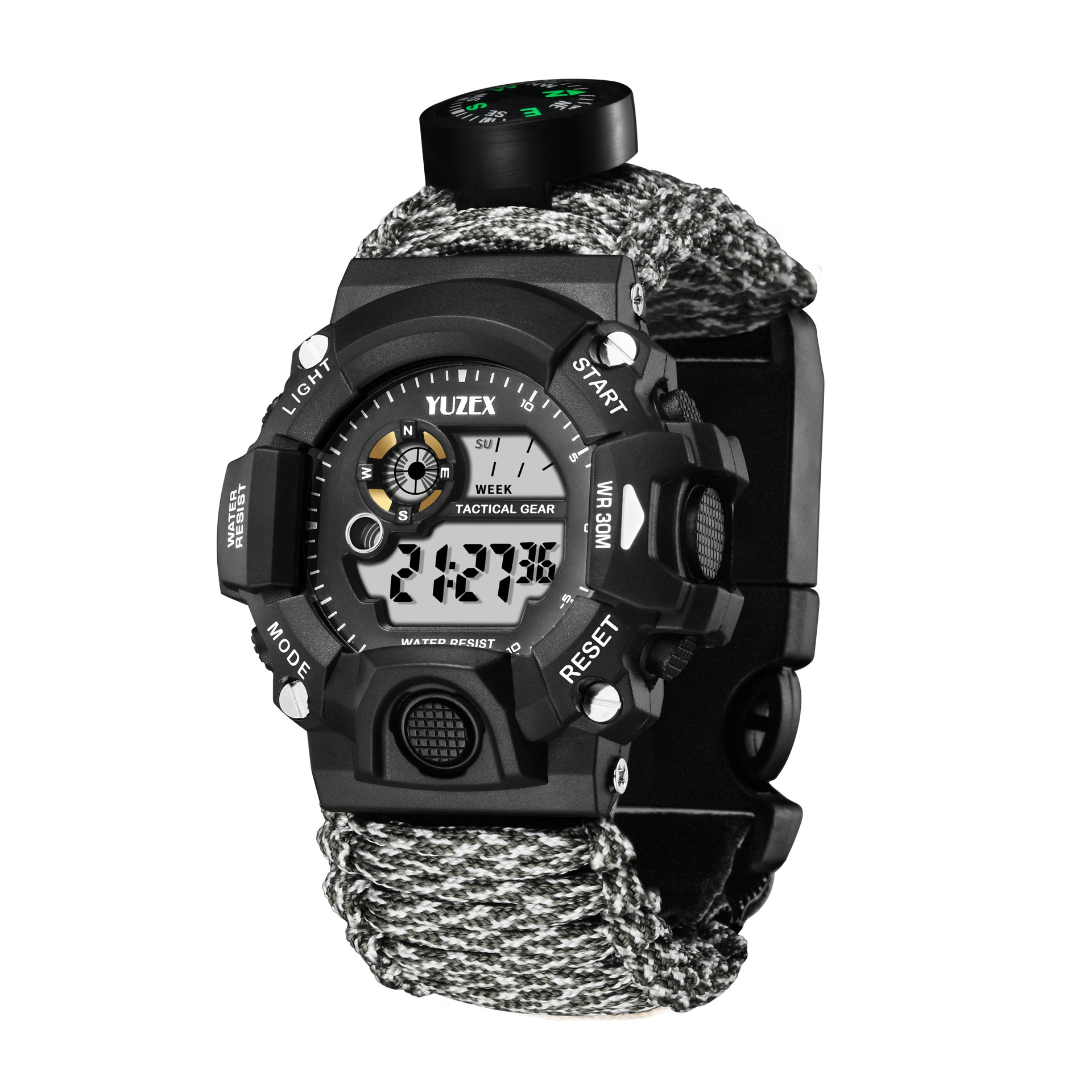 Promotional Outdoor Mountaineering Sports Watch Seven-core Umbrella Rope Hand-woven Strap Camping Survival Watch