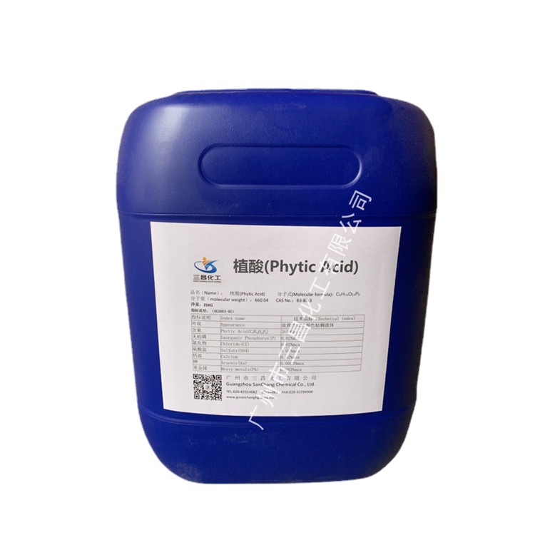 Guangzhou Has a Large Supply of High-Purity Phytic Acid, Inositol Hexaphosphate, Industrial Grade, for Metal Surface Treatment