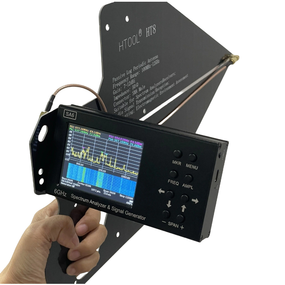 Sa6 Handheld Spectrum Analyzer with a Frequency Range of 35-6.2Ghz Is Used for Measuring Radio Signals and Direction Finding