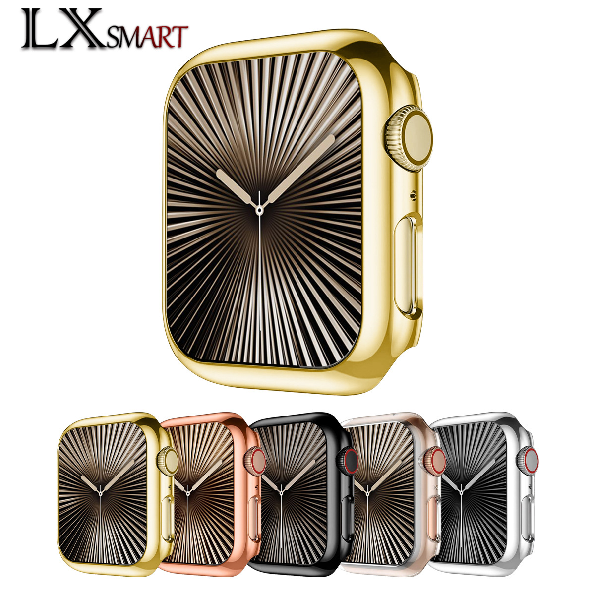 Чехол для Apple Watch10 Ultra, ПС, электропокрытие, полупрозрачный