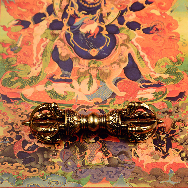 Diamond pestle ornaments Xizang brass retro five-strand diamond pestle Magic Diamond pestle crafts cross-border hot sale