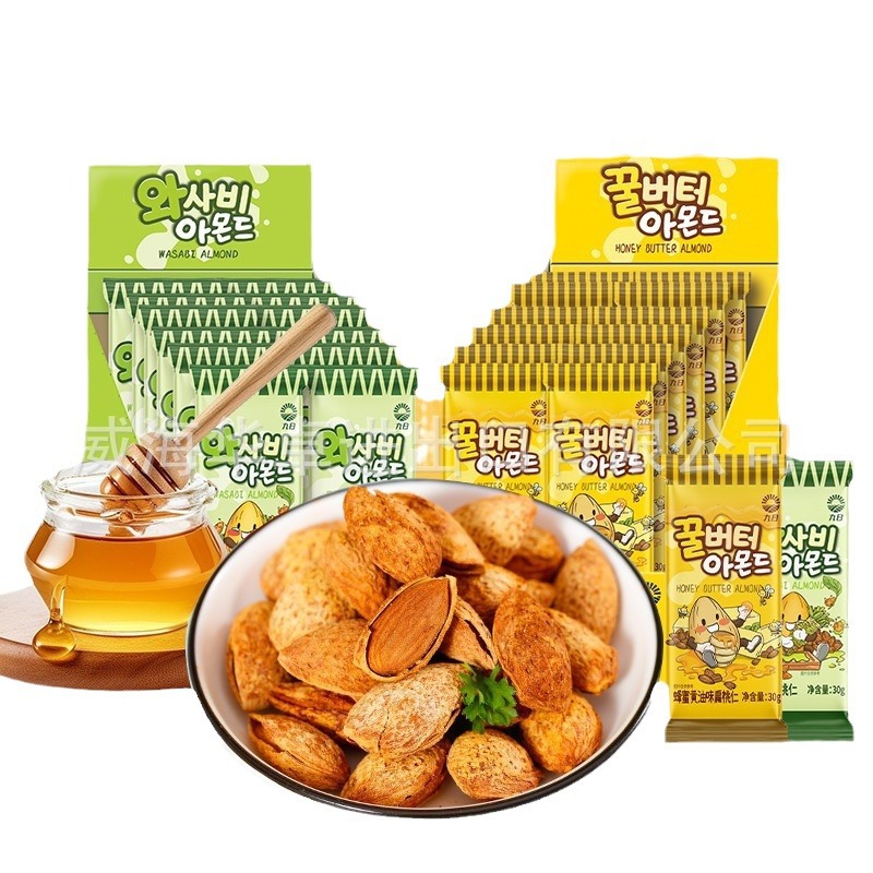 Nine-Day Honey Butter Almond Nuts Wasabi-Flavored Almonds, Large Hand-Selected Flavored Almonds