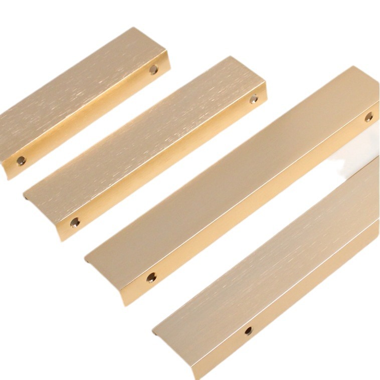 Right Angle Invisible Handle Cabinet Door Gold Minimalist Black Modern Drawer Dark Handle Wardrobe Door Slot Card Handle